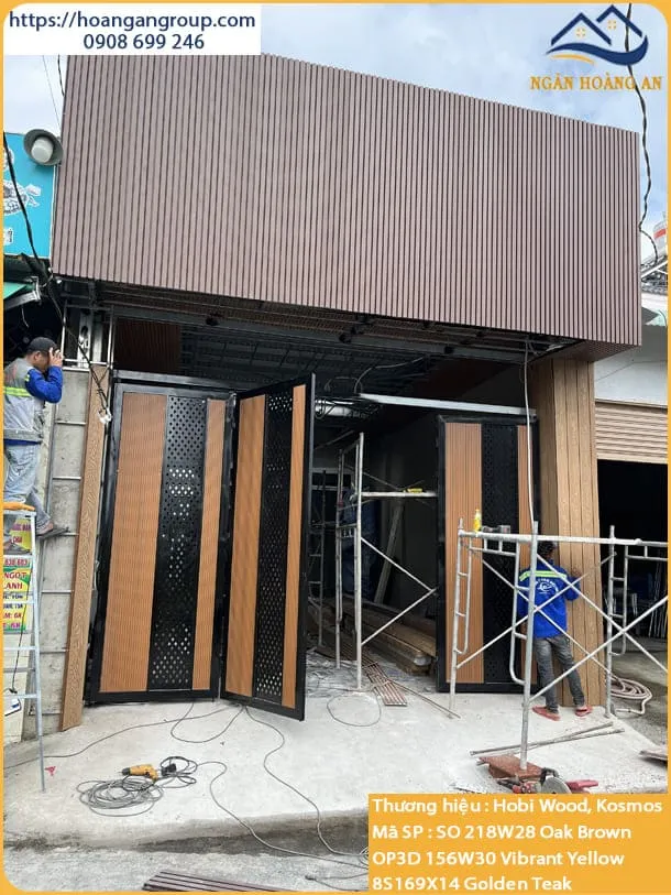 Tấm Ốp Lam Sóng Ngoài Trời Hobi Wood SO218W28 Oka Brown 3m